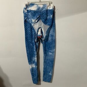 Hot Kiss Blue Tie-Dye Textured Leggings